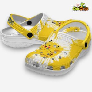 Pikachu Pokemon Splatter Graphics 3D Printed Classic Crocs Shoes - Image 2
