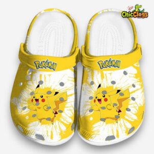 Pikachu Pokemon Splatter Graphics 3D Printed Classic Crocs Shoes - Image 3