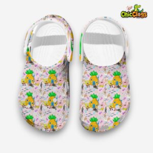 Playful Spongebob Marine World Pink Cartoon Classic Crocs - Image 1