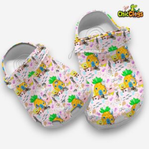 Playful Spongebob Marine World Pink Cartoon Classic Crocs - Image 3