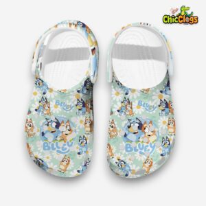 Pretty Daisy Green Bluey Cartoon Classic Crocs - Image 1