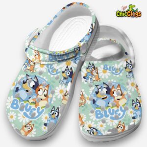 Pretty Daisy Green Bluey Cartoon Classic Crocs - Image 2