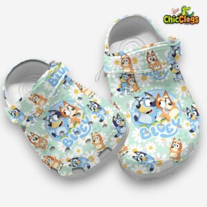 Pretty Daisy Green Bluey Cartoon Classic Crocs - Image 3