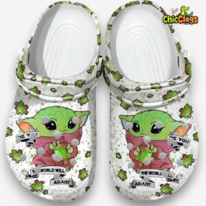 Puzzle Pieces Baby Yoda Autism Unisex Crocs - Image 3