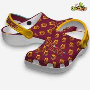 Red Cool Arizona State Sun Devils NCAA Sport 3D Printed Classic Crocs Shoes - Image 1