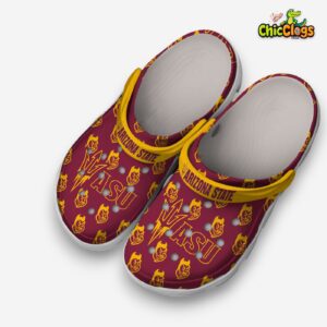 Red Cool Arizona State Sun Devils NCAA Sport 3D Printed Classic Crocs Shoes - Image 2