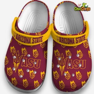 Red Cool Arizona State Sun Devils NCAA Sport 3D Printed Classic Crocs Shoes - Image 3
