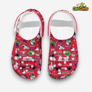 Red Sox MLB Baseball Team Red Crocs For Kids & Adults - Image 1