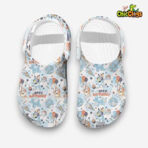 Rocking Bluey And Bingo Happy Birthday Cartoon Clogs Fast Shipping - Image 1