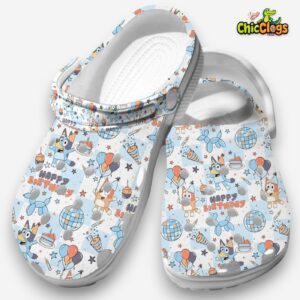 Rocking Bluey And Bingo Happy Birthday Cartoon Clogs Fast Shipping - Image 2