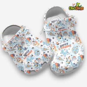 Rocking Bluey And Bingo Happy Birthday Cartoon Clogs Fast Shipping - Image 3