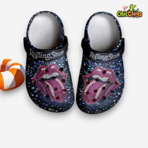 Rolling Stone Music Special Design Blink Night Background 3D Printed Classic Crocs Shoes - Image 1