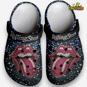 Rolling Stone Music Special Design Blink Night Background 3D Printed Classic Crocs Shoes - Image 2