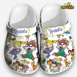 Rugrats Nickelodeon And Angelica White Unisex Crocs Clog Shoes - Image 1