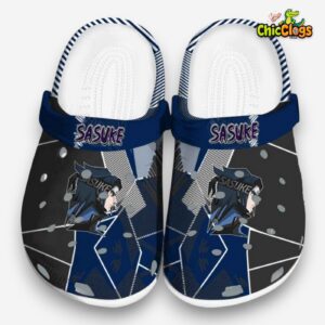 Sasuke Geometric Background 3D Printed Classic Crocs Shoes - Image 3