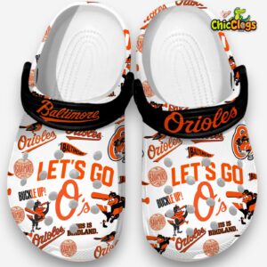 Soft & Comfortable Clogs Let's Go Baltimore Orioles Slippers - Image 1