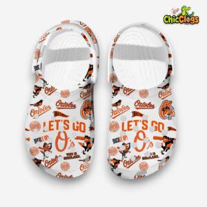 Soft & Comfortable Clogs Let's Go Baltimore Orioles Slippers - Image 2