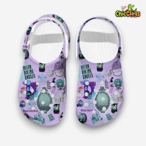 Soft & Comfortable Clogs The Haunted Mansion Halloween Purple Slippers - Image 2