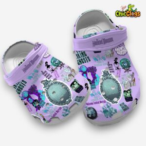 Soft & Comfortable Clogs The Haunted Mansion Halloween Purple Slippers - Image 3