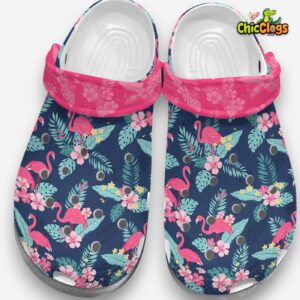 Stylish & Comfortable Flamingo Tropical Vibes Clogs Shoes - Image 1