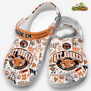 Stylish & Comfortable Get Hooked Texas Long Horns Clogs Shoes - Image 2