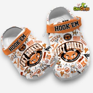 Stylish & Comfortable Get Hooked Texas Long Horns Clogs Shoes - Image 3