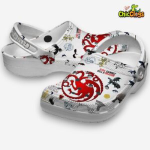 Stylish White Shoes House Of Dragon Movie 3D Printed Classic Crocs Shoes - Image 2