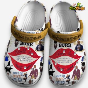 Stylish White Slippers Hamilton Musical Movie 3D Printed Classic Crocs Shoes - Image 4