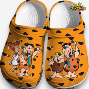 The Flinstones Cartoon Orange 3D Printed Classic Crocs Shoes - Image 1